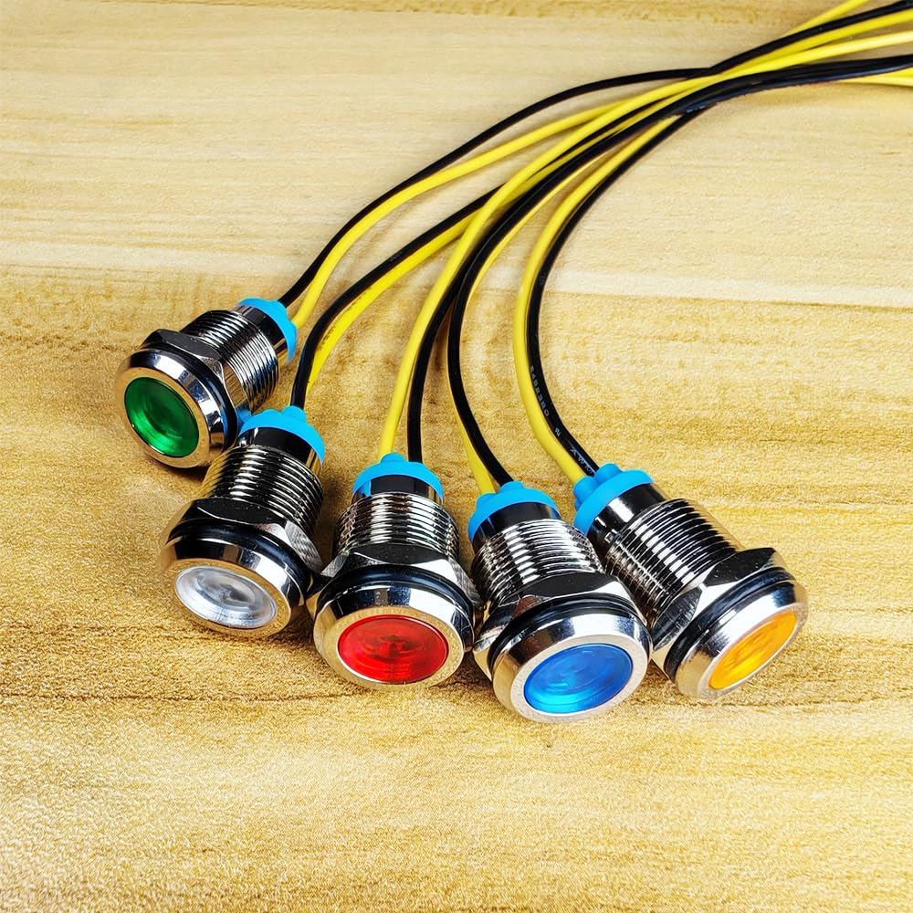インジケーター●パイオニア●ハンドメイド●工作品●光り物●12V Amazon.co.jp: Kiligen 5個 12mm 110V-220VAC LED 防水インジケータ